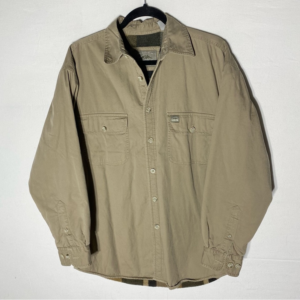 Vintage 90s Pacific Trail Tan Fleece Lined Button Up Shirt Jacket Shacket M